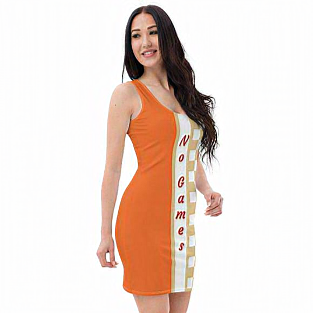 Orange& tan Dress